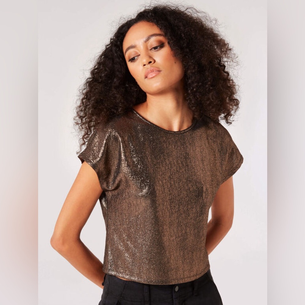 Bronze crop tee, size 12